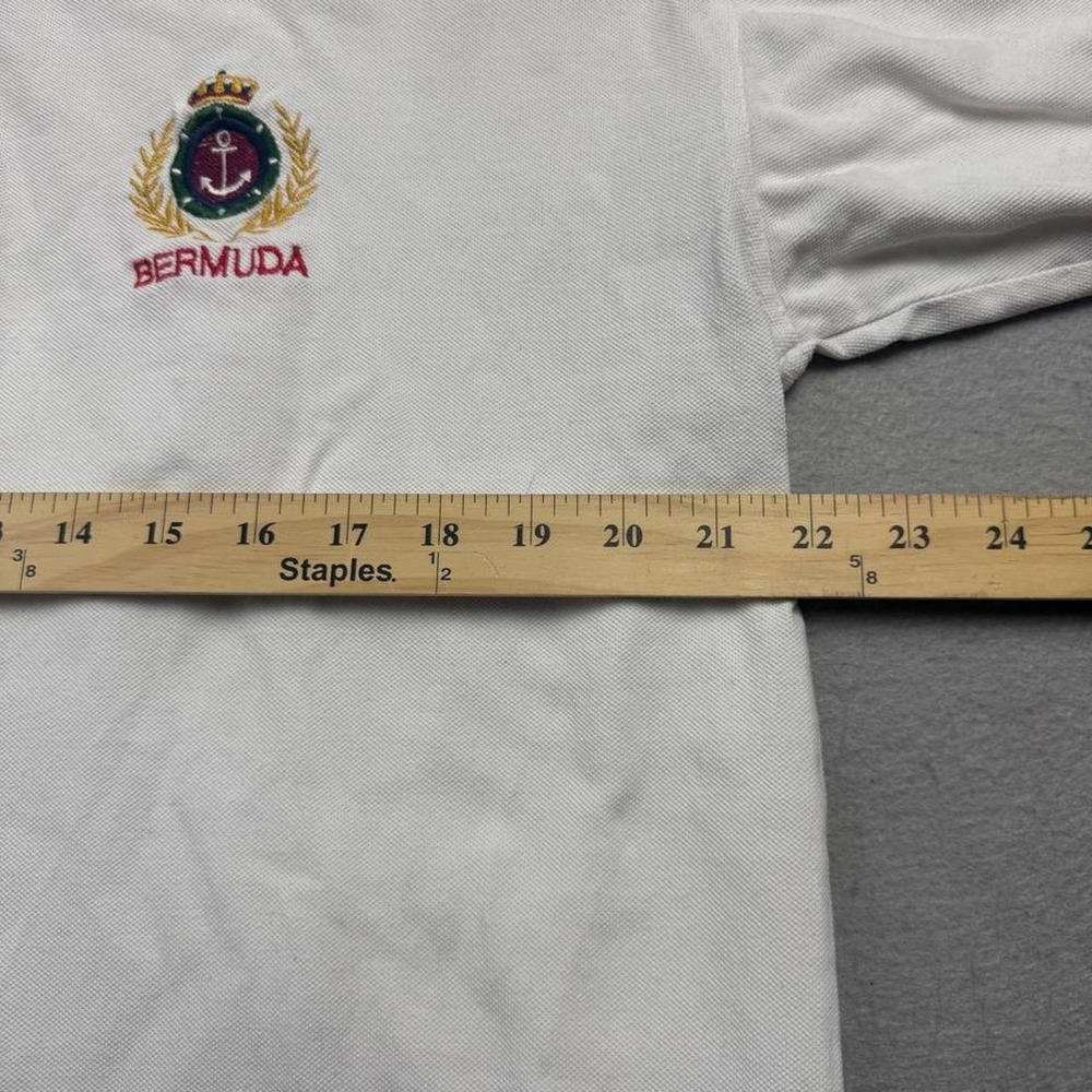 Vintage Cotton Instinct Bermuda Polo Shirt XL Nautical Crest - Picture 4 of 6